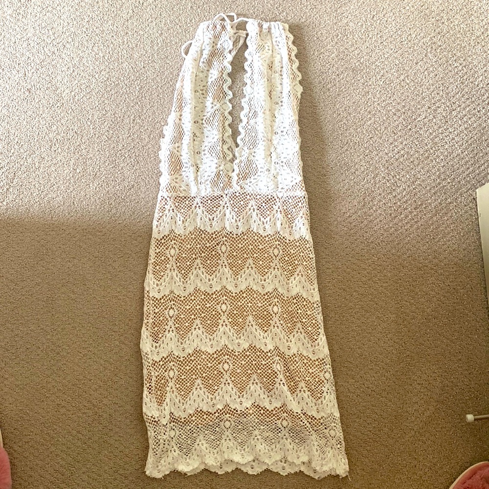 Nightcap clothing small white crochet dress